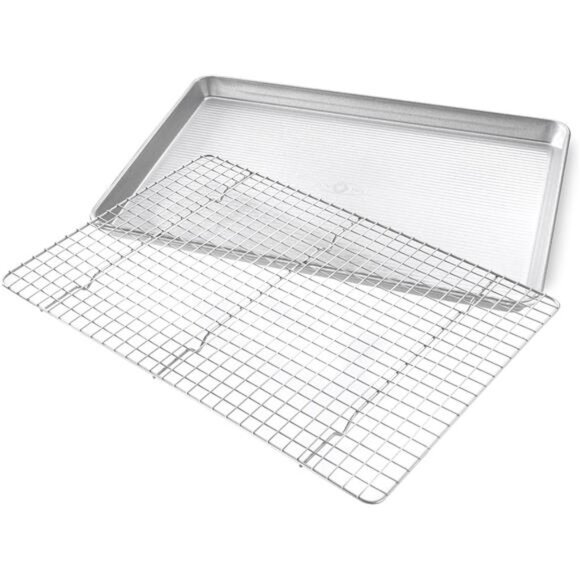 USA Pan Bakeware Half Sheet Baking Pan and Bakeable Nonstick and Cooling Rack - Picture 2 of 12